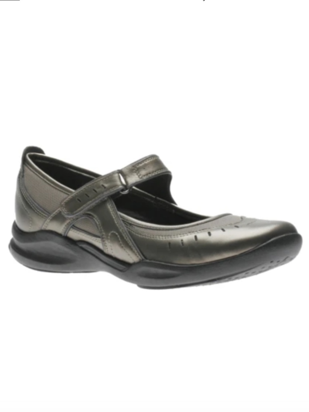 Clarks Wave Cruise Pewter Metallic Bronze Leather Mary Janes Loafers Size 6M